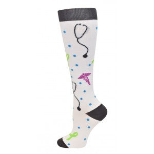 Compression Socks- Stethoscope and Dots -  - iMed Clothing Company