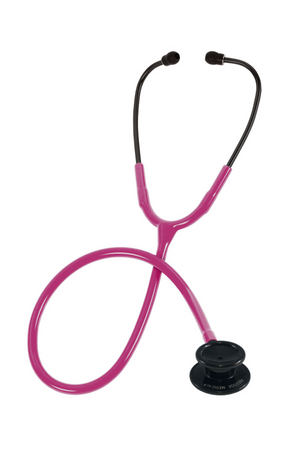 Dual Head Stethoscope | Clinical Stethoscope | Raspberry with Stealth black finish