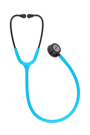 Turquoise Littmann Classic III Stethoscope | Smoke headset and chestpiece with Pink stem