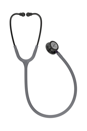 Gray Littmann Classic III Stethoscope | Smoke headset and chestpiece with Violet stem