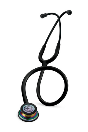 Black Littmann Classic III Stethoscope | Black headset with Rainbow chestpiece