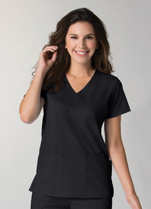 Short Sleeve V-Neck Top | Black V-Neck Tops | iMed Clothing Company
