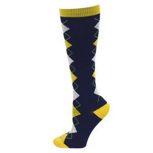 Compression Socks- Navy and Yellow Argyle -  - iMed Clothing Company